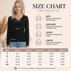 QUALFORT Women's 100% Cotton V-Neck Cable Knit Sweater, Lightweight Long Sleeve Pullover Sweater for Women - Black