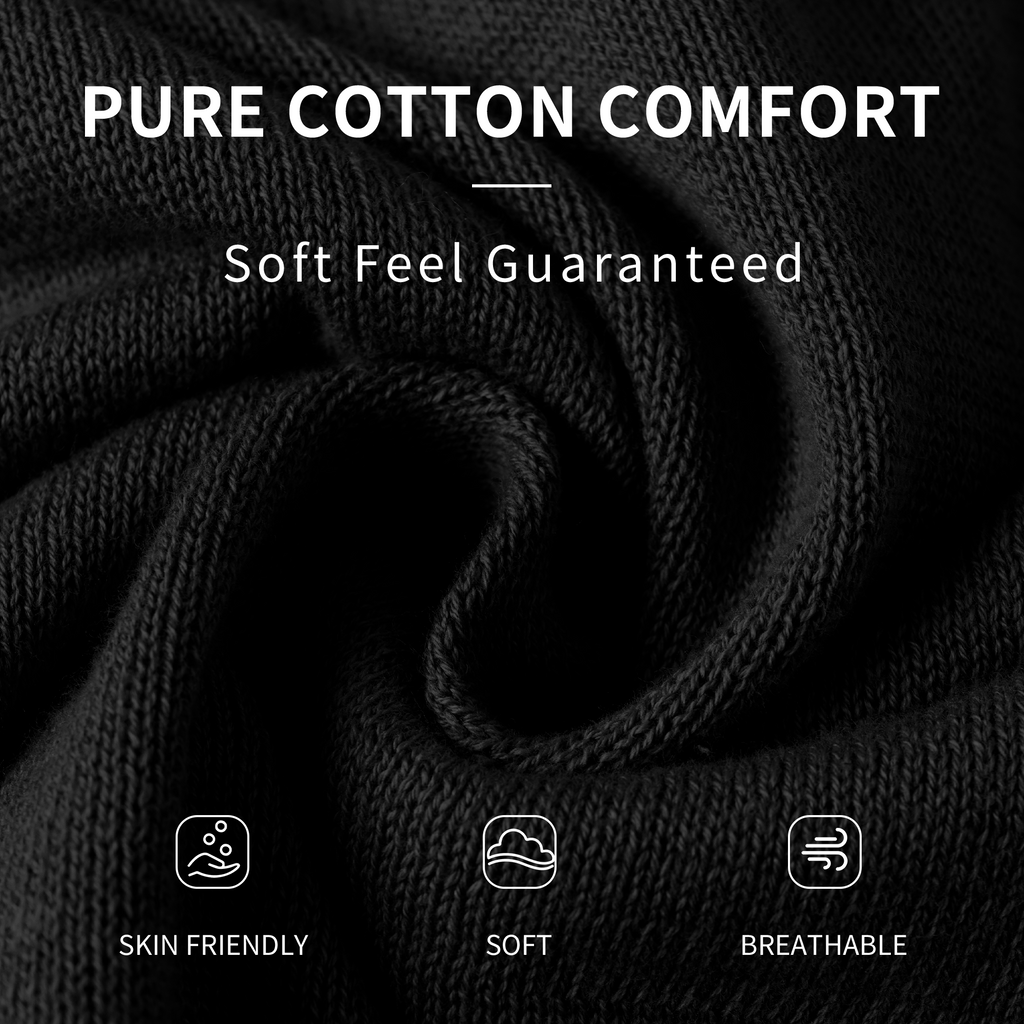QUALFORT Women's 100% Cotton Lightweight Button-Front Cardigan Sweater, V-Neck Long Sleeve Knit, Black M-2XL - Black