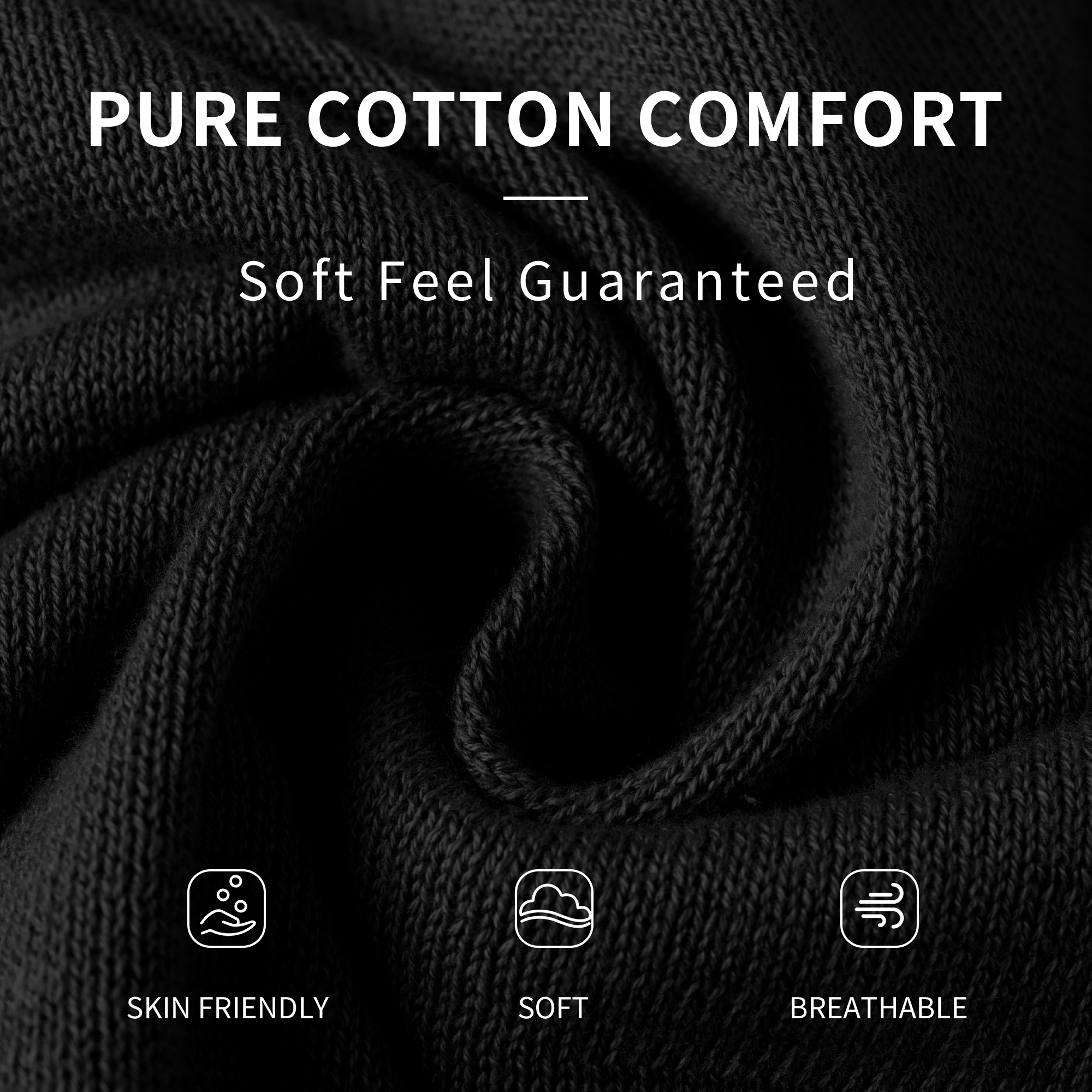 QUALFORT Women's 100% Cotton Lightweight Button-Front Cardigan Sweater, V-Neck Long Sleeve Knit, Black M-2XL - Black