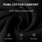 QUALFORT Women’s 100% Cotton Lightweight Button-Front Cardigan Sweater，crew neck Long Sleeve Knit - Black